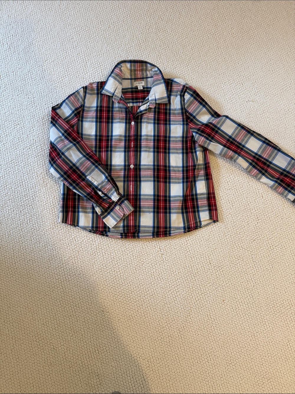 J.Crew plaid cropped button down blouse